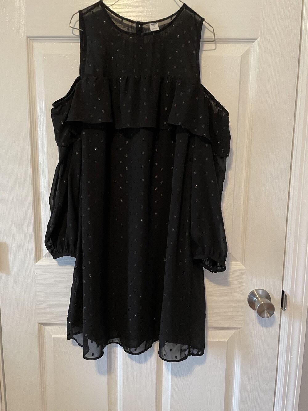 Old Navy Women’s Medium Mini Dress Black Sparkle Goth Fairy